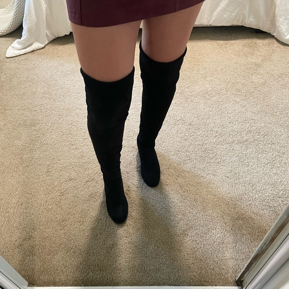 SHEIN Shoes - Tie Back Over the Knee Block Heeled Boots